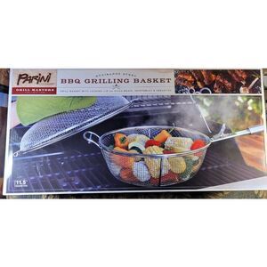 Parini Stainless Steel BBQ Grilling Basket- NIP